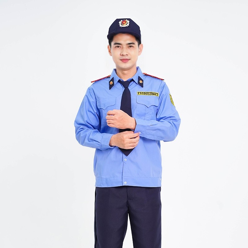 Áo bảo vệ dài tay bo đai thoáng mát màu xanh, vải kate hàn BH01A