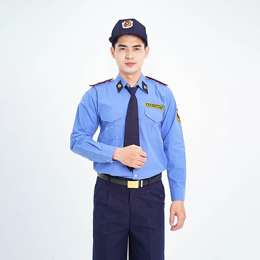 Áo bảo vệ dài tay dáng suông sơ vin vải kate ford thoáng mát màu xanh BH03A