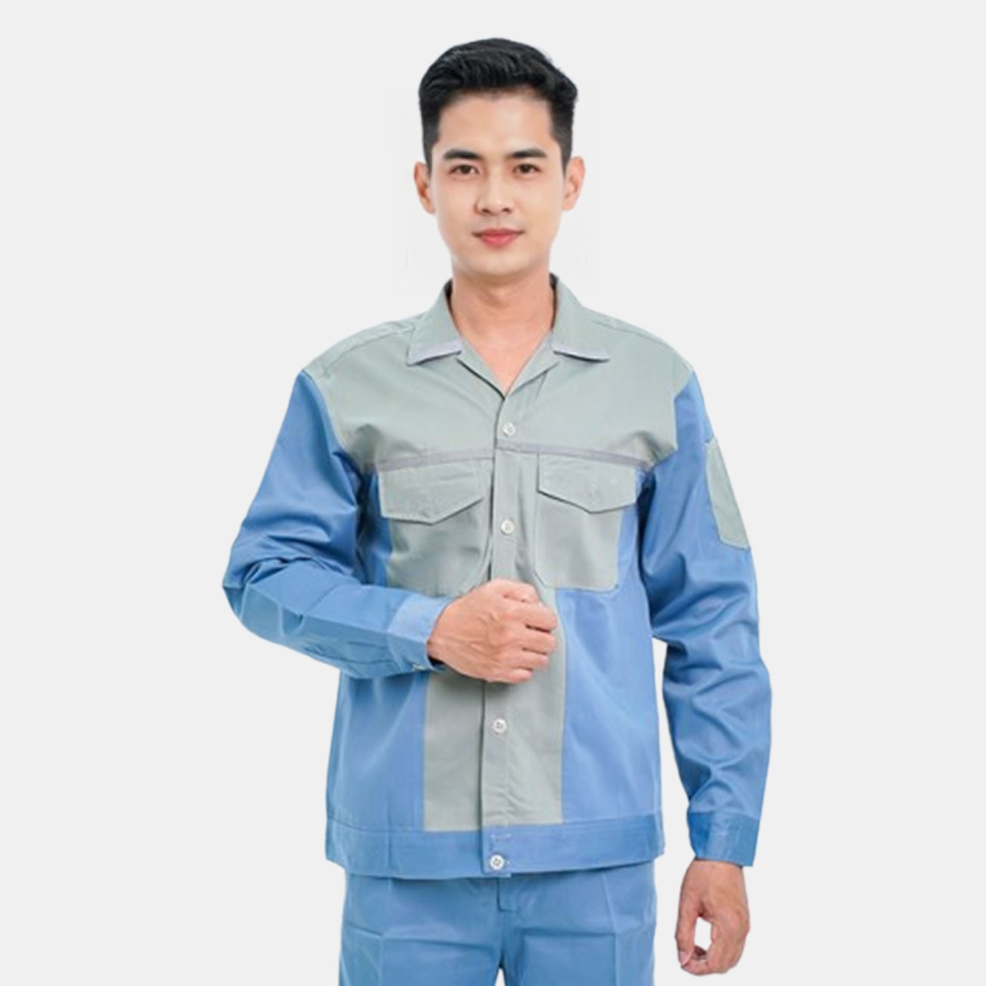 Đồng phục kỹ sư màu xanh ghi thời trang cao cấp Evinz AV75