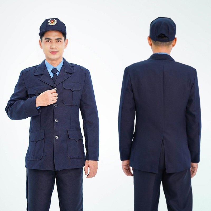 Áo đại cán bảo vệ BH13A dài tay màu xanh than lịch sự