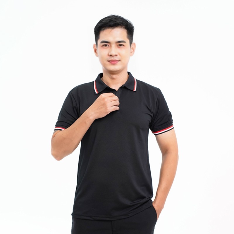 Áo polo đồng phục màu đen P02