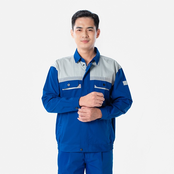 Đồng phục bảo hộ lao động Evinz AV70 vải kaki bền, có phản quang dành cho kỹ sư, nhân viên kỹ thuật, công nhân