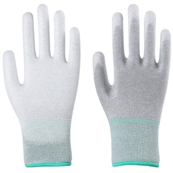 Găng tay sợi cacbon phủ bàn PU, chống tĩnh điện S140