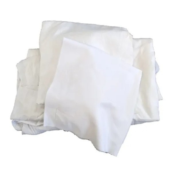 Giẻ lau công nghiệp cotton trắng loại nhỏ, thấm hút tốt, mềm mại không xơ bụi, chuyên dụng vệ sinh máy móc L102