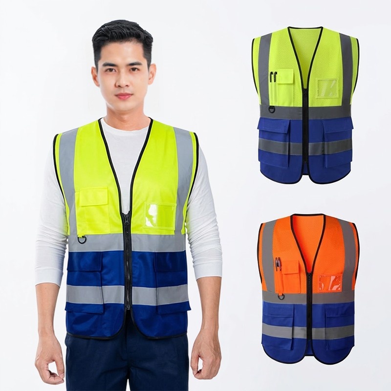 Áo gile phản quang chất liệu cao cấp, thoáng khí, phối màu nổi bật AV64